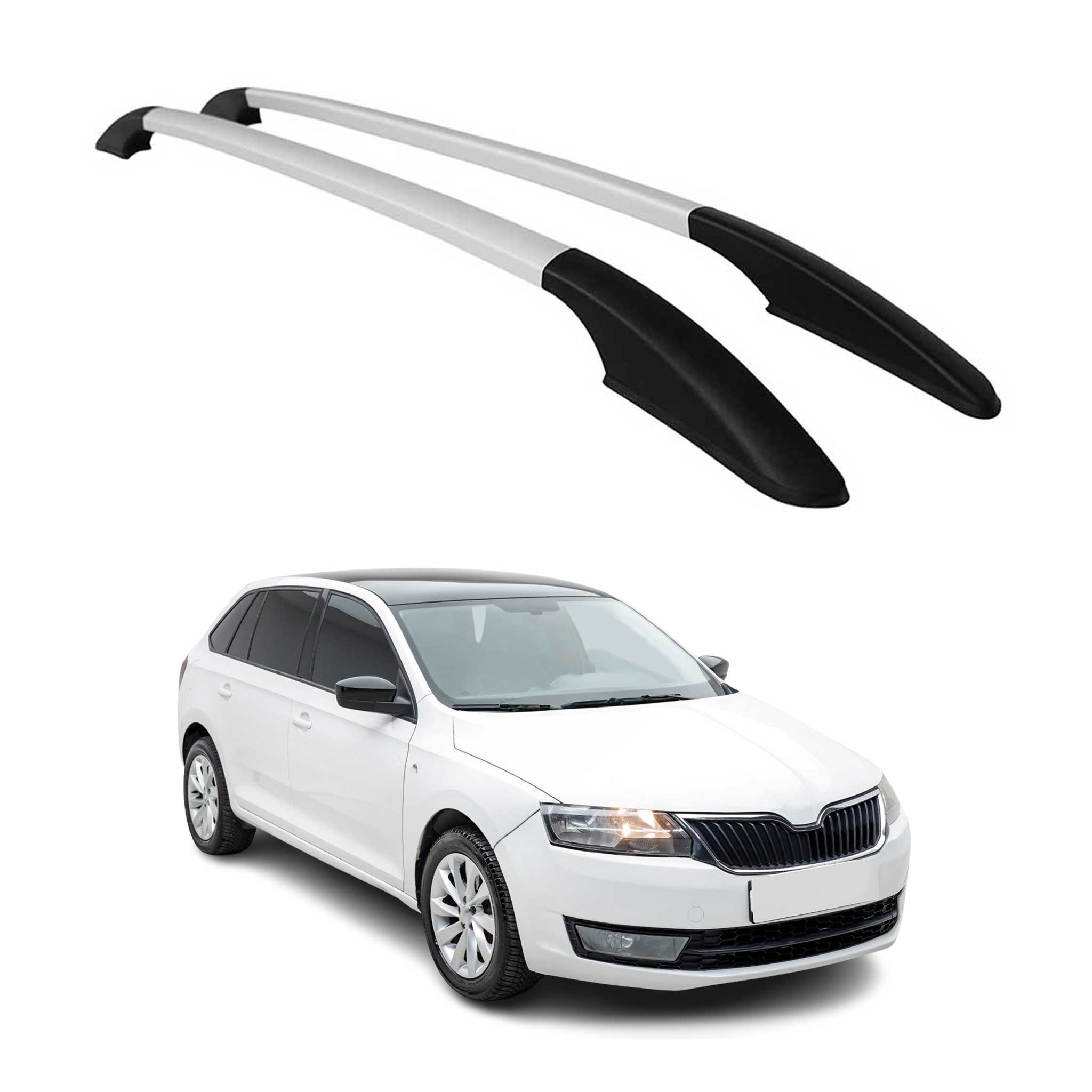 Barres de toit longitudinales pour Skoda Rapid Spaceback 2013-2019 en Alu gris