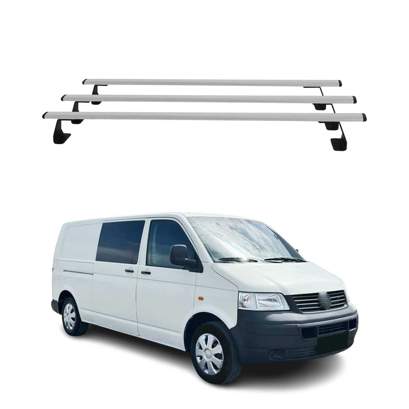 Barres De Toit Transversales Pour VW T5 Caravelle 2003-2015 Argenté 3Pcs