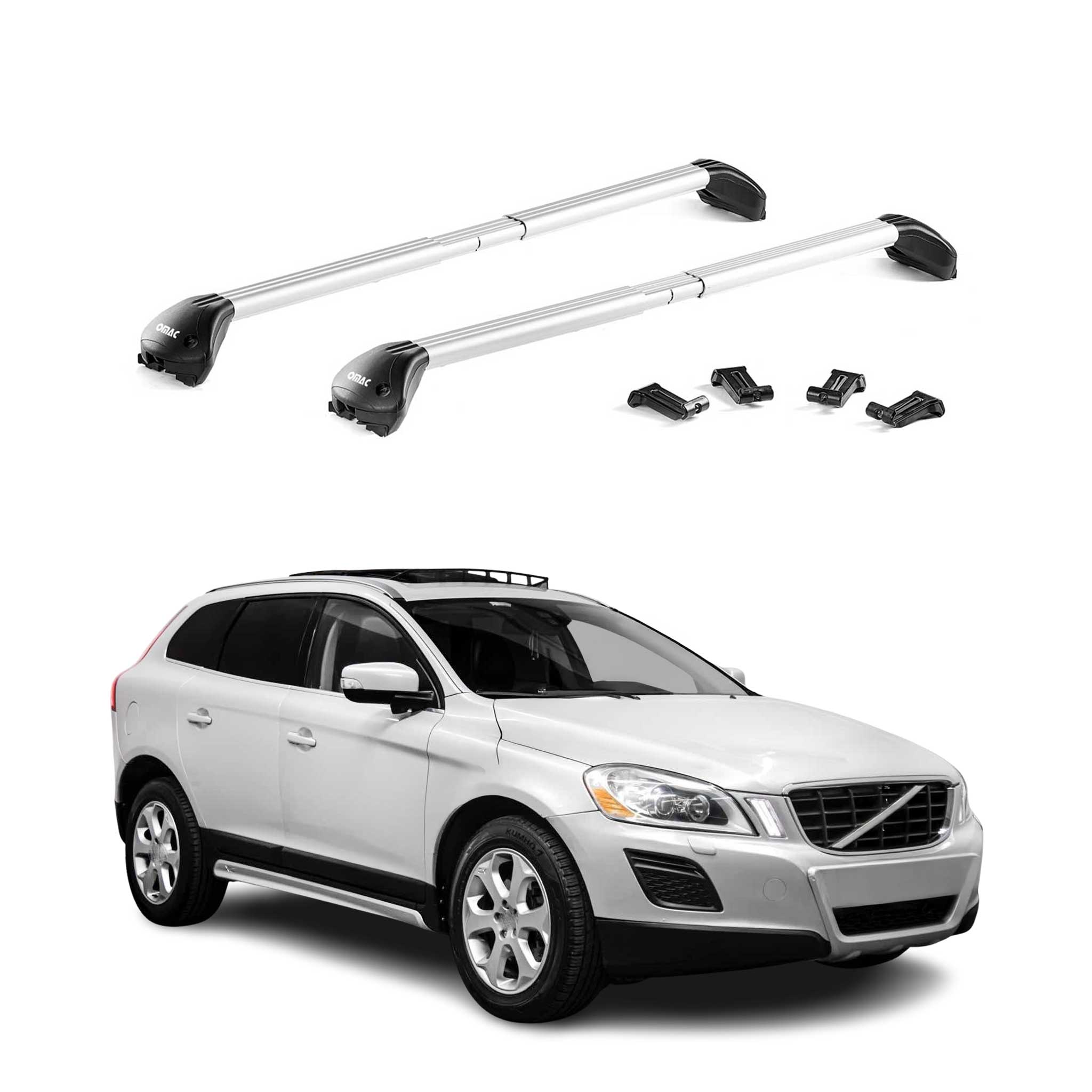 Barres de toit transversales pour Volvo XC60 2008-2025 Alu Gris Argenté 2x ABE
