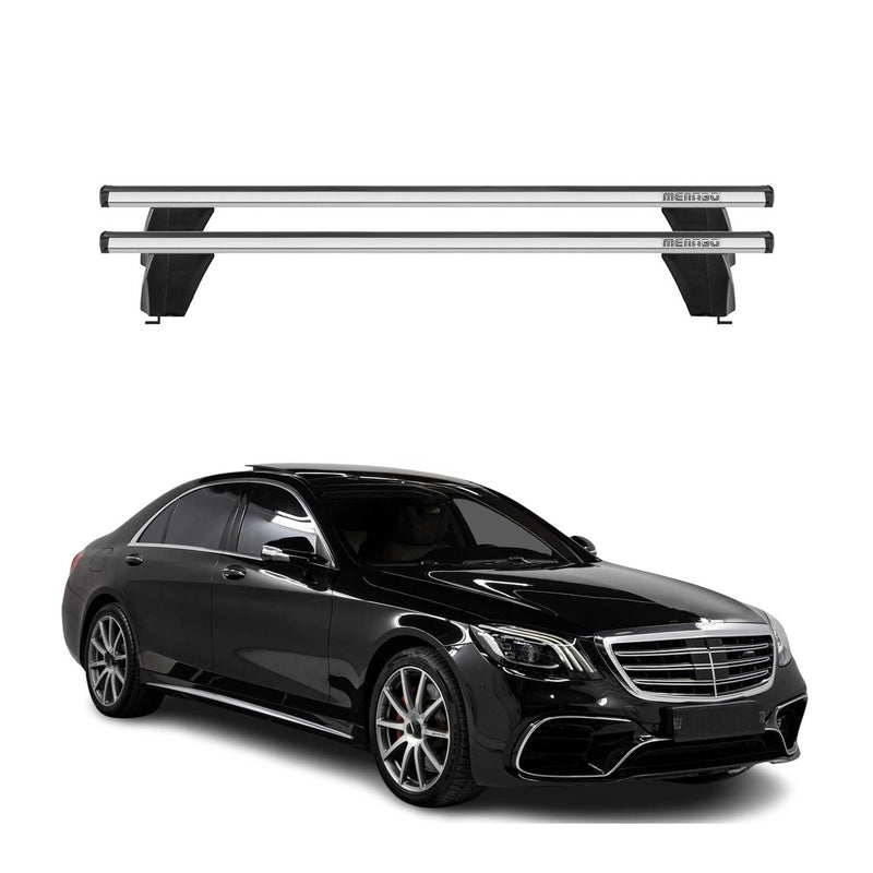 Menabo Barres de toit Transversales pour Mercedes S W222 2014-2020 Alu Gris ABE