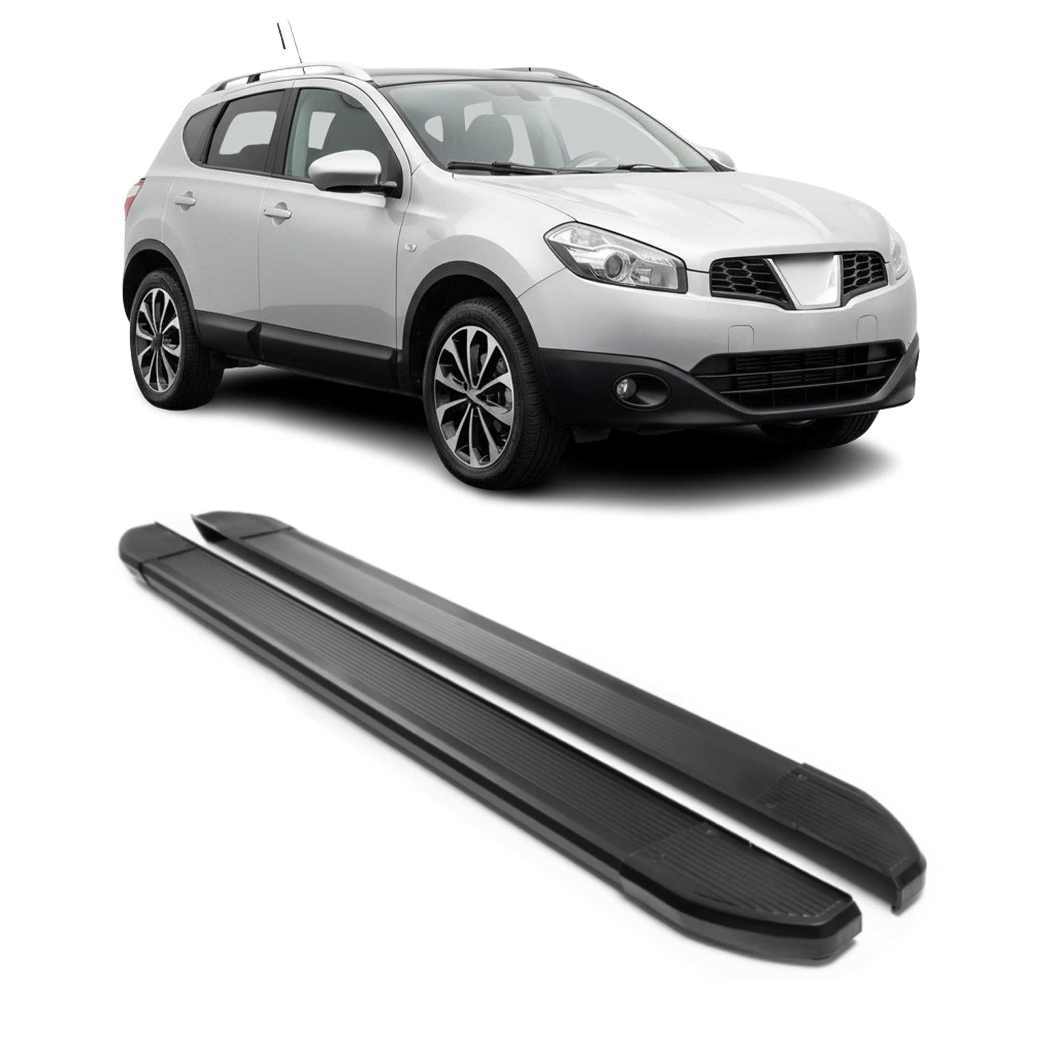 Marchepieds Latéraux pour Nissan Qashqai +2 NJ10 2008-2013 Noir Aluminium 2Pcs
