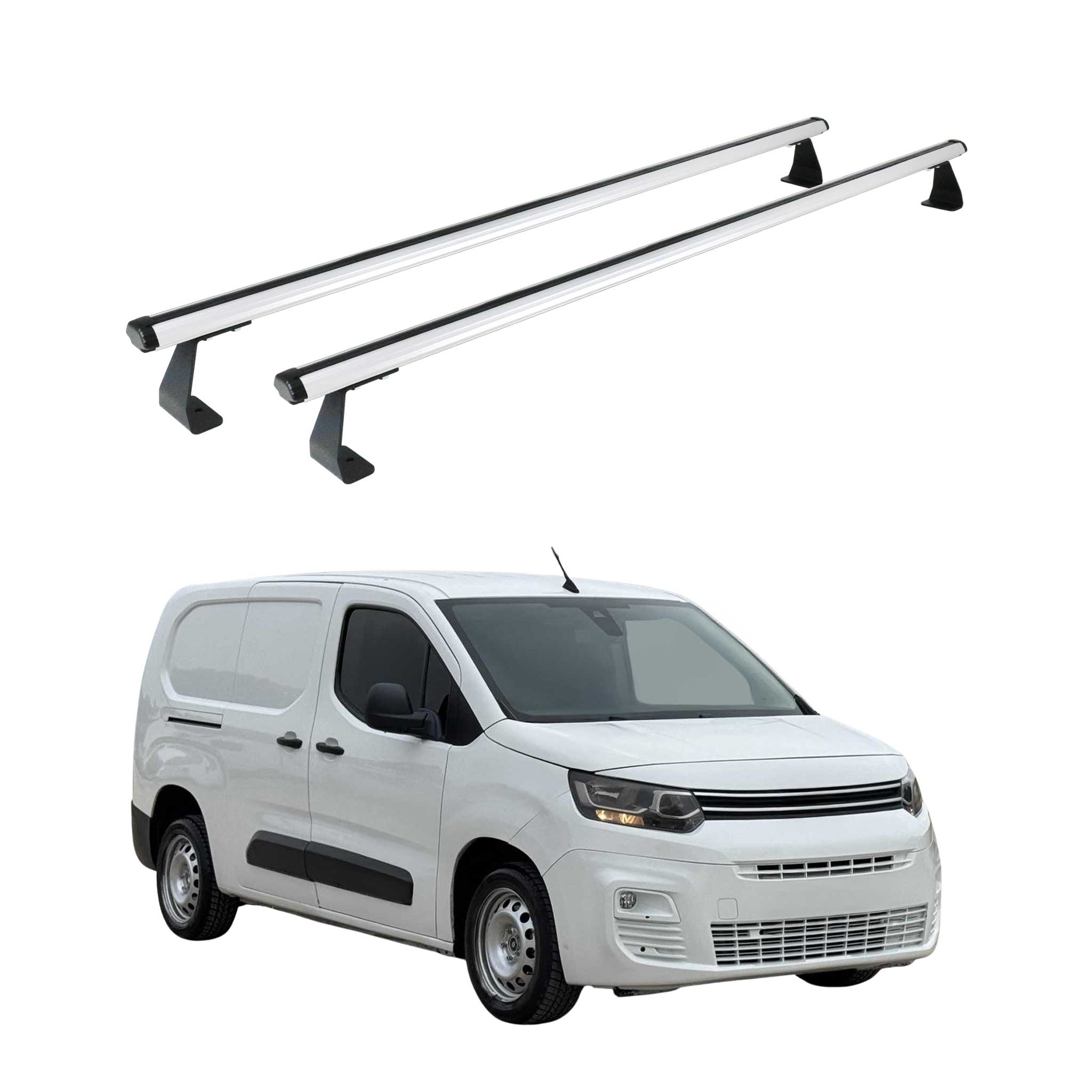 Barres de toit transversales pourCitroen Berlingo K9 2018-2026 Aluminium Gris 2x