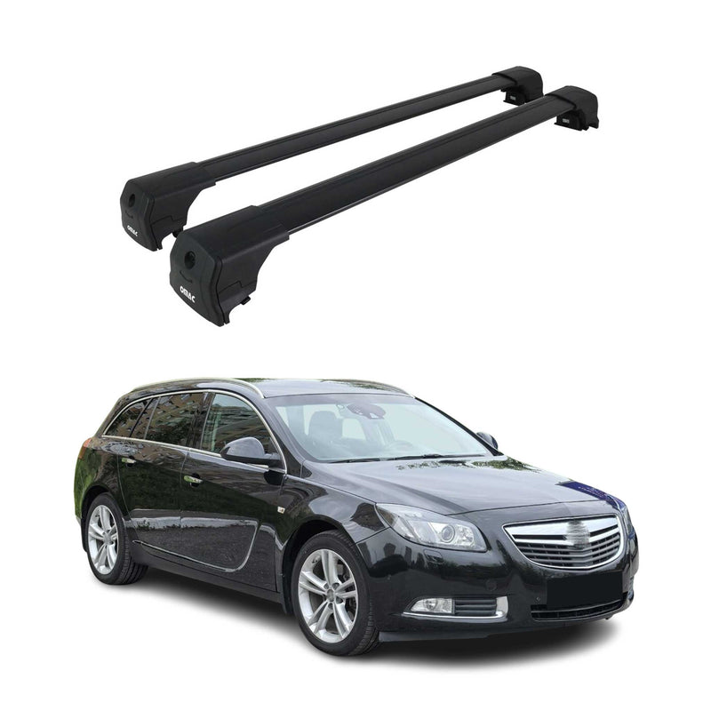 Barres De Toit Transversales pour Opel Insignia A 2008-2017 ABE Noir Alu 2x