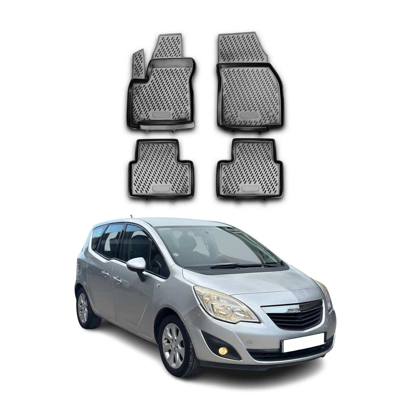 OMAC Tapis de sol pour Opel Meriva B 2010-2017 sur mesure en caoutchouc Noir
