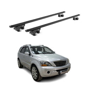 Barres de toit transversales pour Kia Sorento JC 2002-2009 Alu Noir 2 pièces ABE