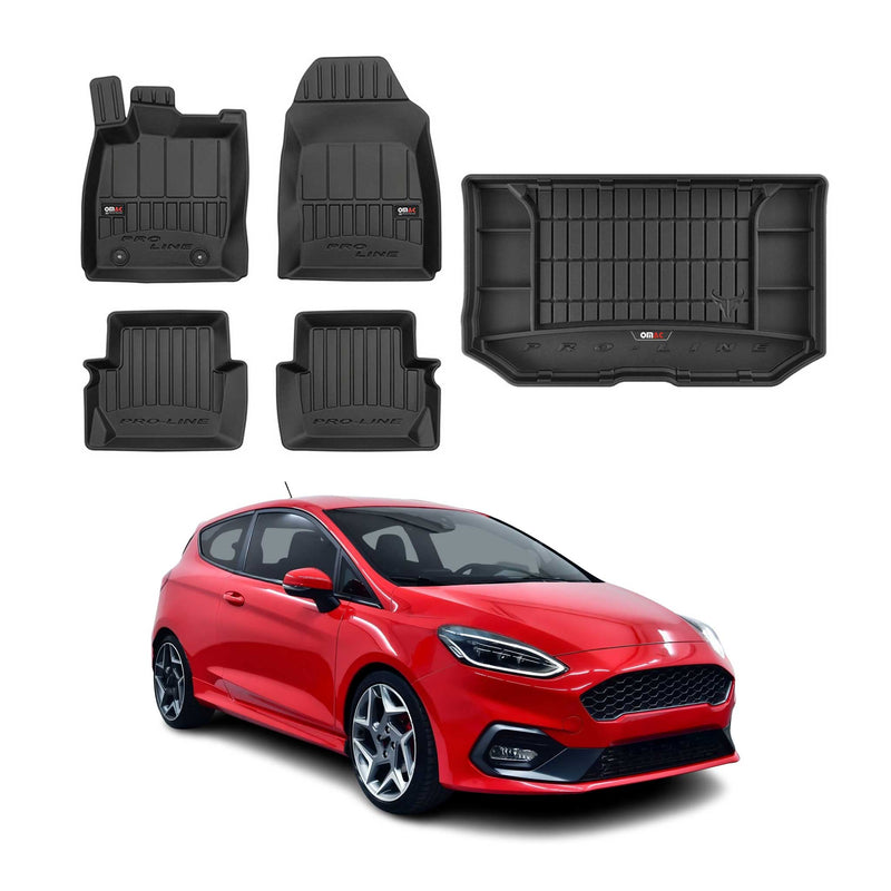 Kit Tapis de Sol et Coffre pour Ford Fiesta 2017-2022 TPE Noir