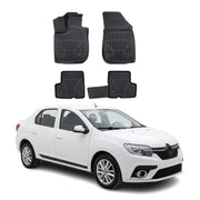 Tapis de sol pour Renault Symbol 2013-2021 Noir 3D en Caoutchouc TPE 4Pcs