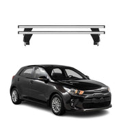 Menabo Barres de toit Transversales pour Kia Rio HB 2017-2026 Alu Gris ABE 2x