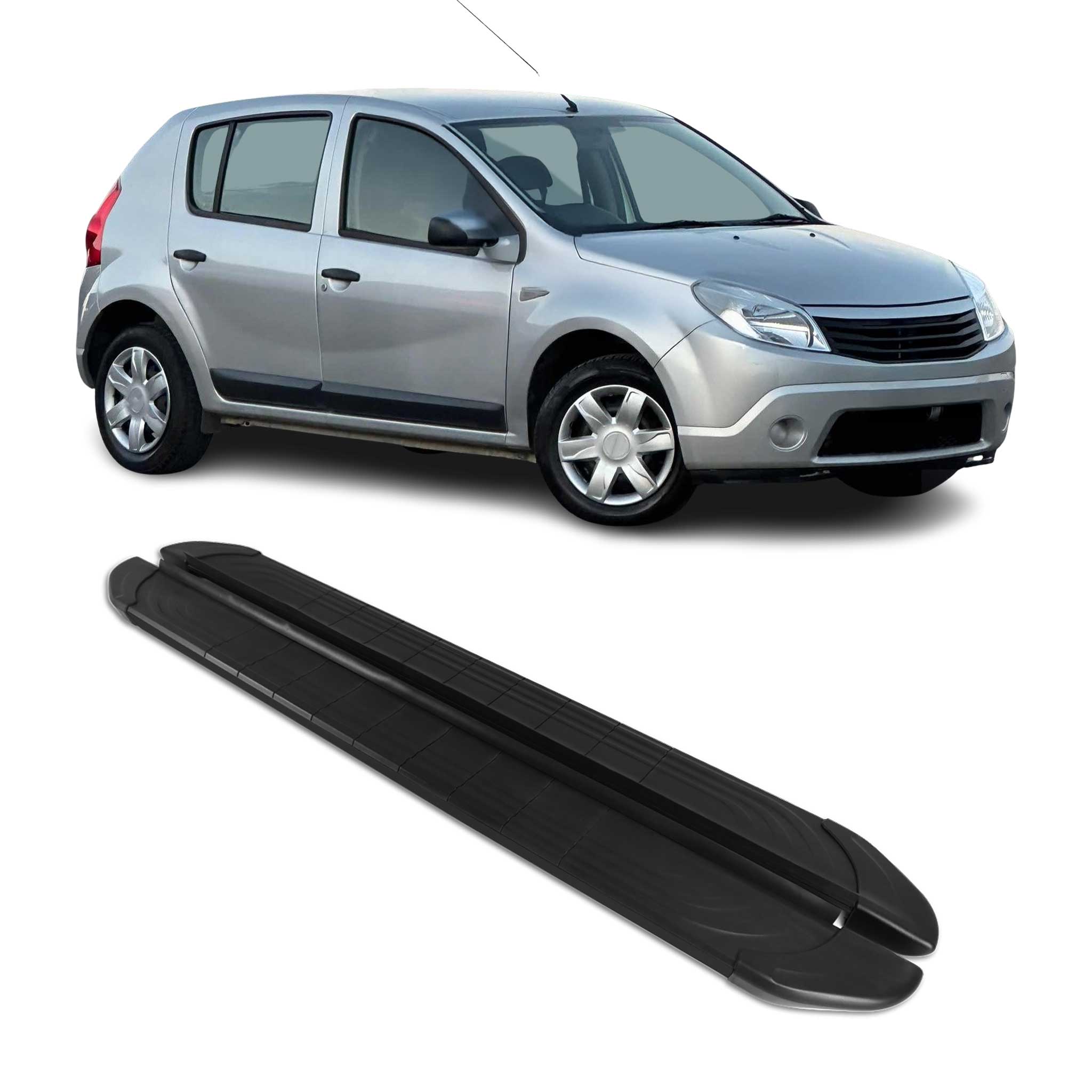 Marchepieds Latéraux pédale pour Dacia Sandero 2008-2012 2Pcs Aluminium Noir