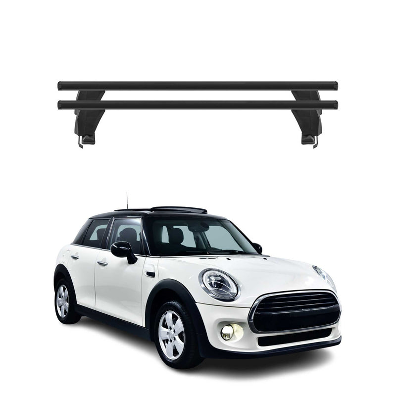 Menabo Barres de toit transversales pour Mini One Cooper 2014-2018 Porte-Bagage lisse Noir 5Dr 2x TÜV