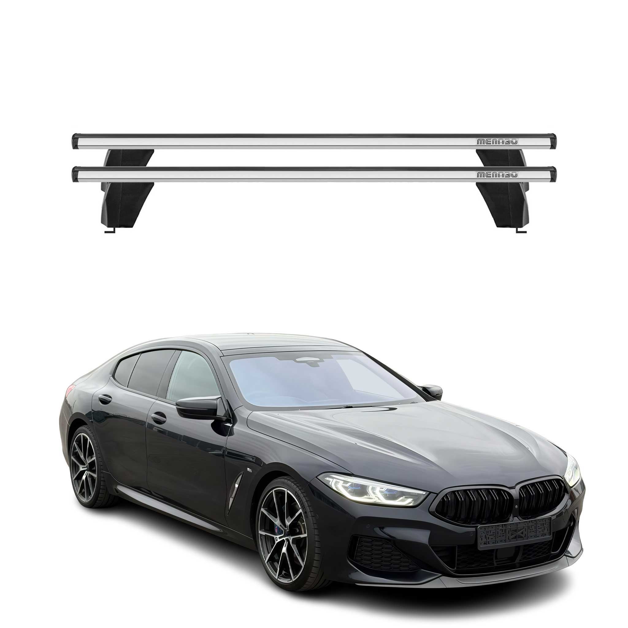 Menabo Barres de toit transversales pour BMW Série 8 G16 19-26 / G15 18-26 Gris