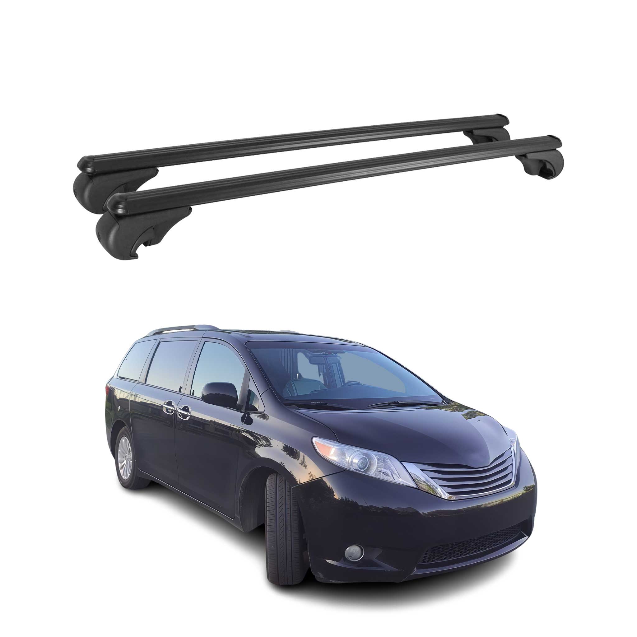 Barres de toit Transversales pour Toyota Sienna 2011-2026 Aluminium Noir