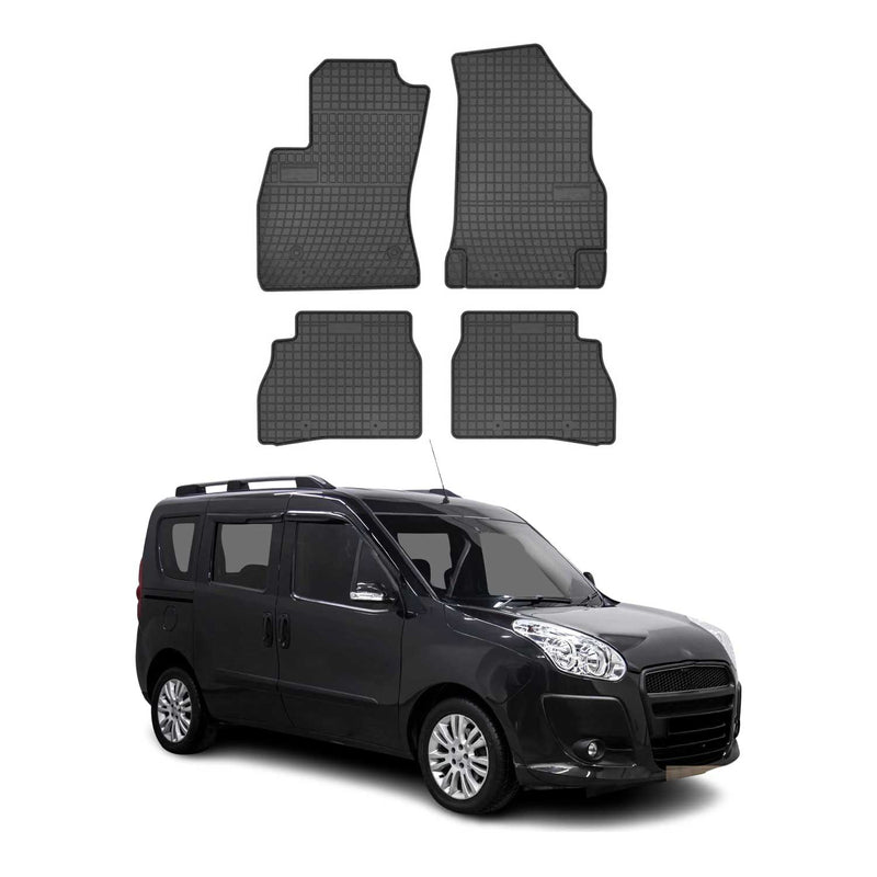 Tapis de Sol pour Fiat Doblo 2010-2020 Noir Caoutchouc