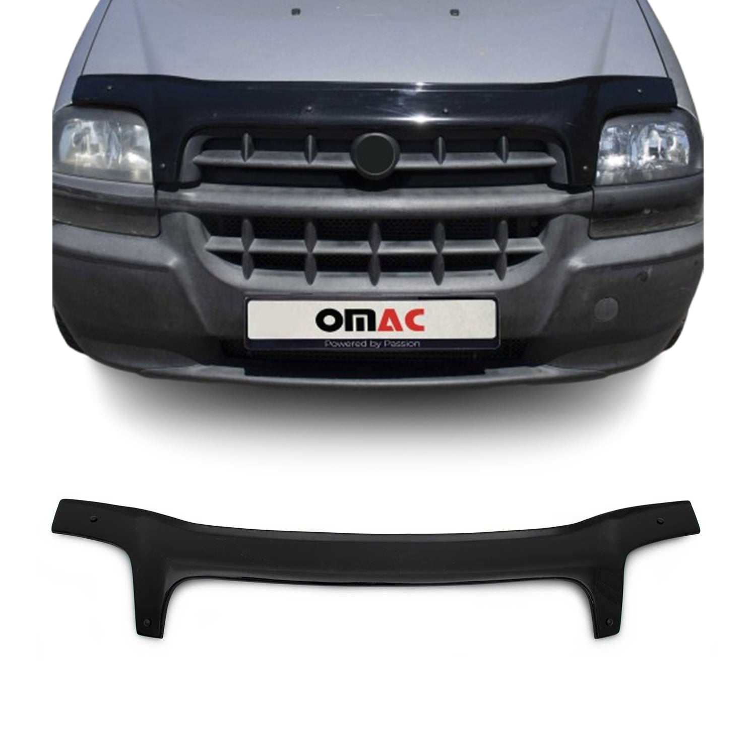 Deflecteurs d'air capot de voiture pour Fiat Doblo 2000-2005 Acrylique Noir