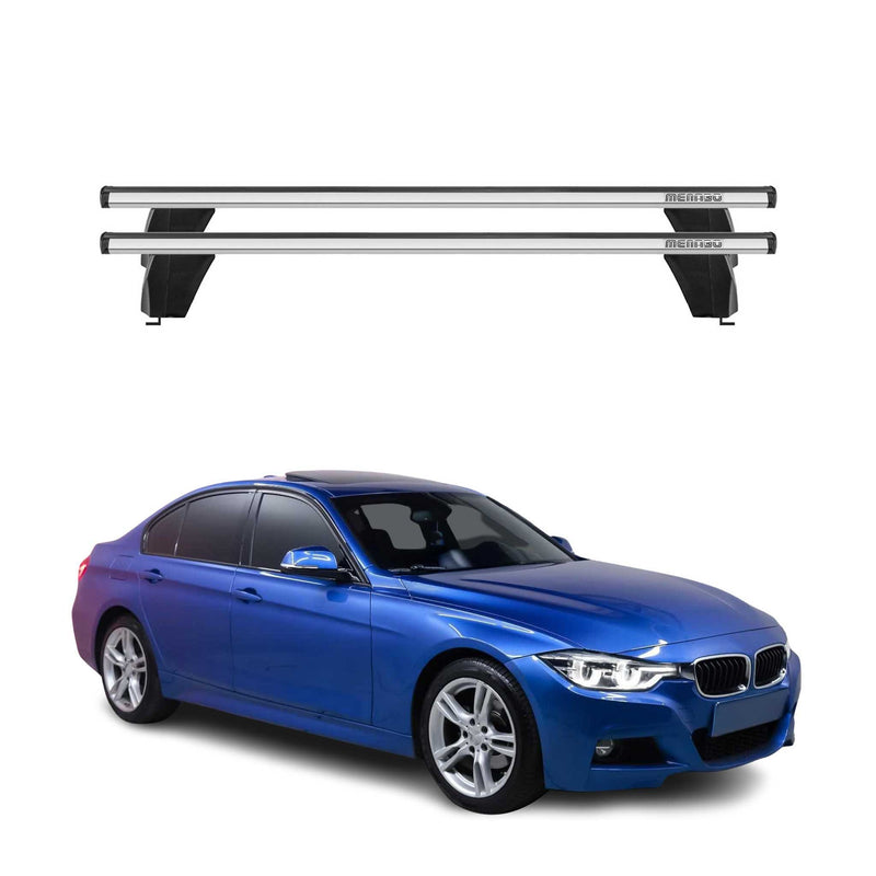 Menabo Barres de toit transversales pour BMW Série 3 F30 2012-2019 Alu Gris