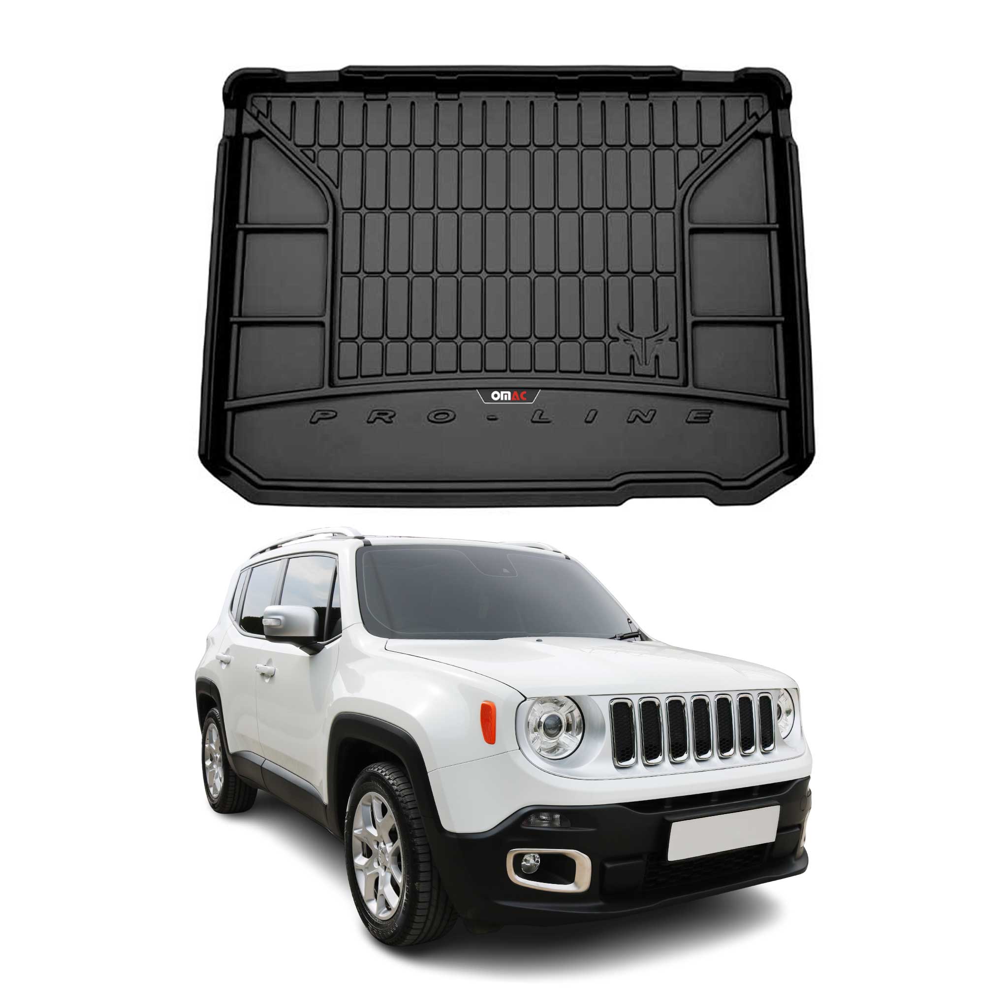 Tapis de Coffre pour Jeep Renegade 2014-2018 TPE Noir