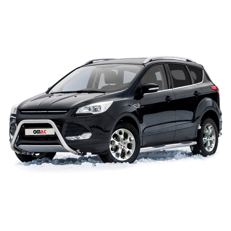 Pare-Buffle Avant Pour Ford Kuga II 2012-2017 en Acier Inoxy Argent