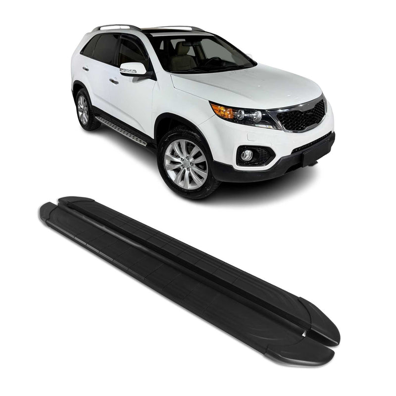 Marchepieds Latéraux pédale pour Kia Sorento 2009-2013 2Pcs Aluminium Noir