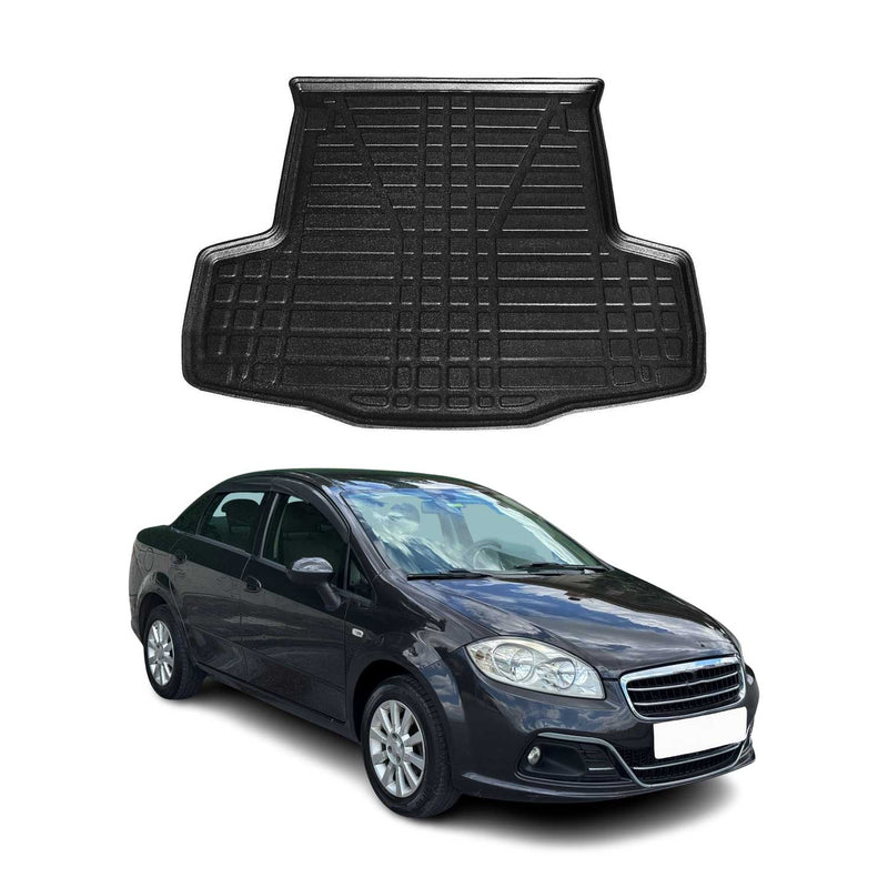 Tapis de Coffre pour Fiat Linea 2007-2021 Berline en TPE Noir
