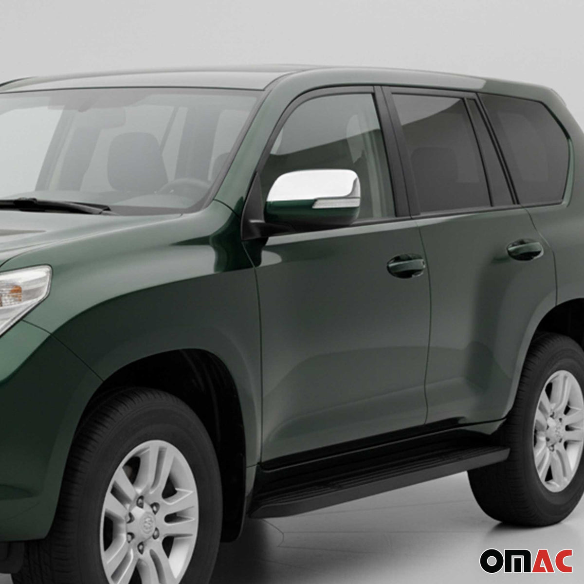 Coques de Rétroviseurs pour Toyota Land Cruiser Prado 2009-2023 Acier Chromé