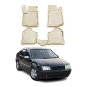 Tapis de sol pour VW Bora 1998-2004 en caoutchouc TPE 3D Beige 4Pcs