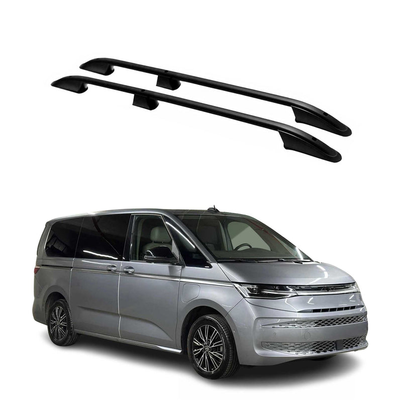Barres de toit longitudinales pour VW Transporter T7 2024-2025 L1 court Noir 2x