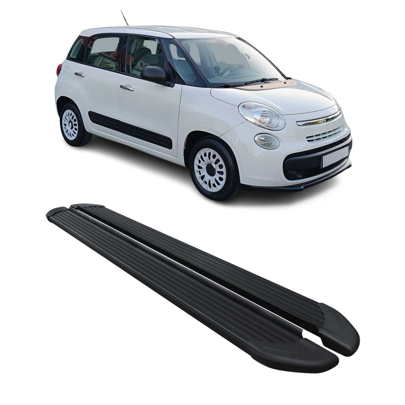Marchepieds Latéraux pédale pour Fiat 500L 2012-2024 Noir Aluminium 2Pcs
