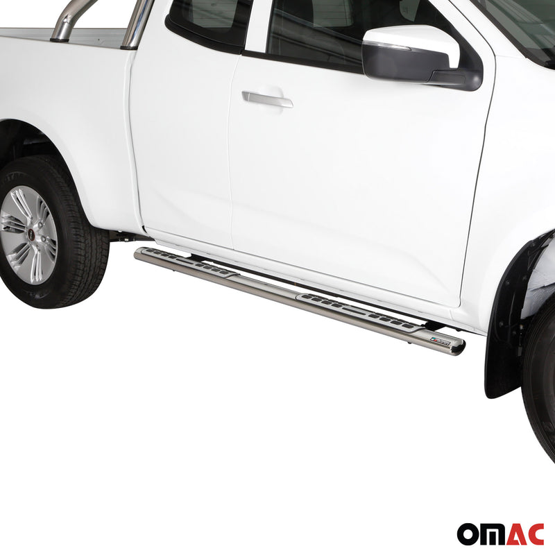 Marchepieds Latéraux pour Isuzu D-Max Space Cab 2020-2025 Acier Inox Argent
