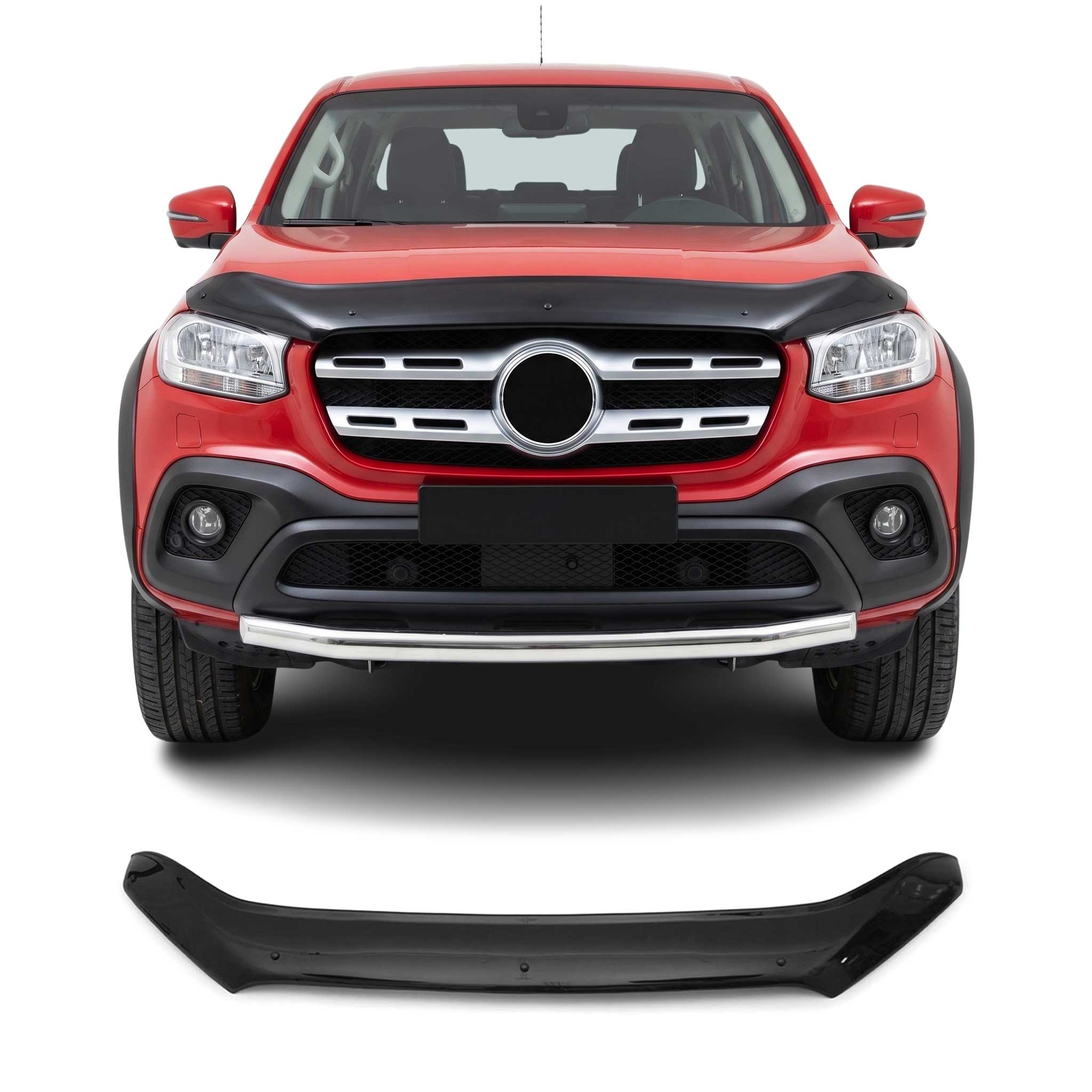Deflecteurs d'air capot de voiture pour Mercedes X Classe 2017-20 Acrylique Noir