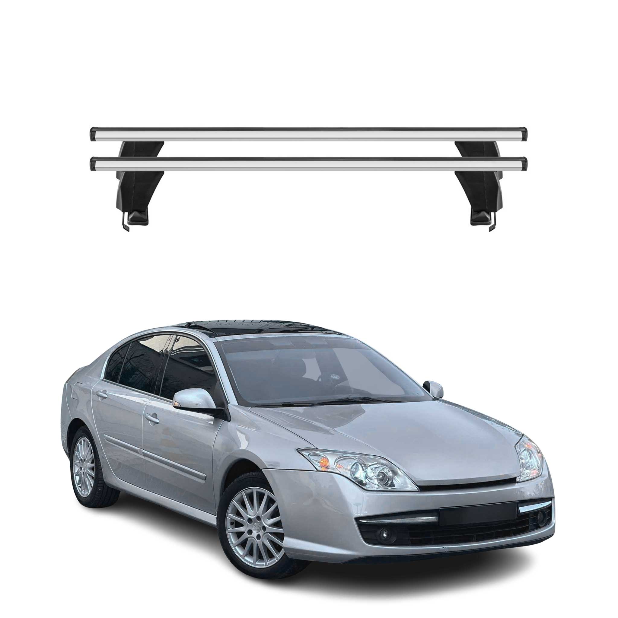 Menabo Barres de toit Transversales pour Renault Laguna III 2008-2015 Alu Gris
