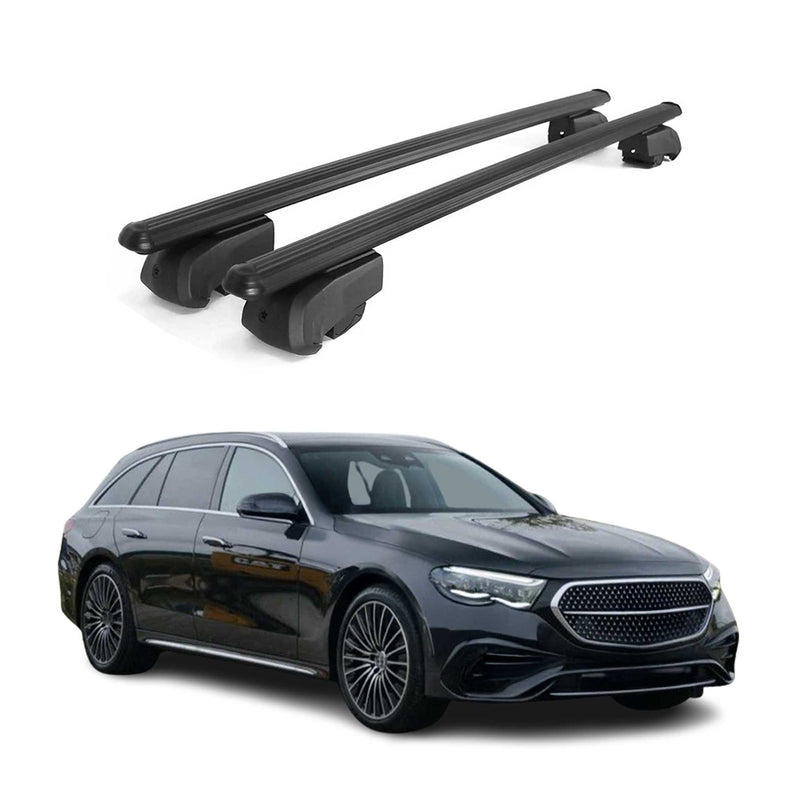 Barres de toit Transversales pour Mercedes Classe E W213 2016-2024 Alu Noir