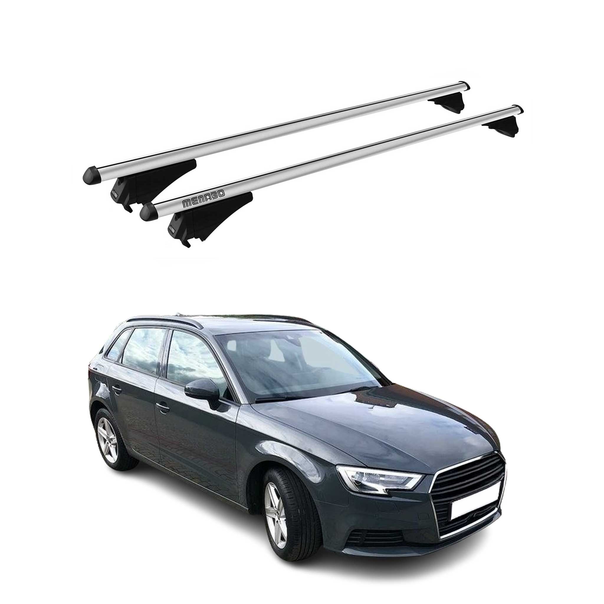 Tiger Barres de toit transversales pour Audi A3 Sportback 2013-2020 Gris