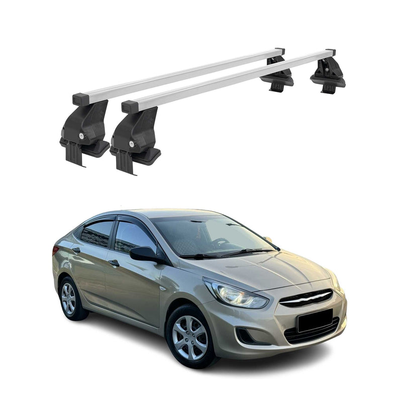 Barres de toit transversales pour Hyundai Accent IV SD 2011-2018 Acier Gris
