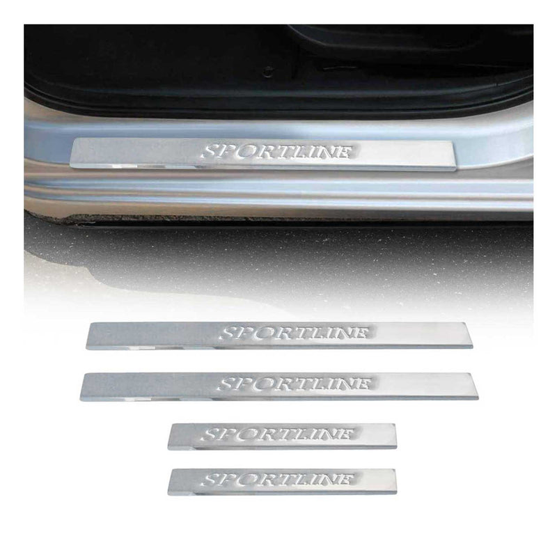 Seuils de porte pour VW Touareg Sport 2002-2010 en acier inox Chromé 4x