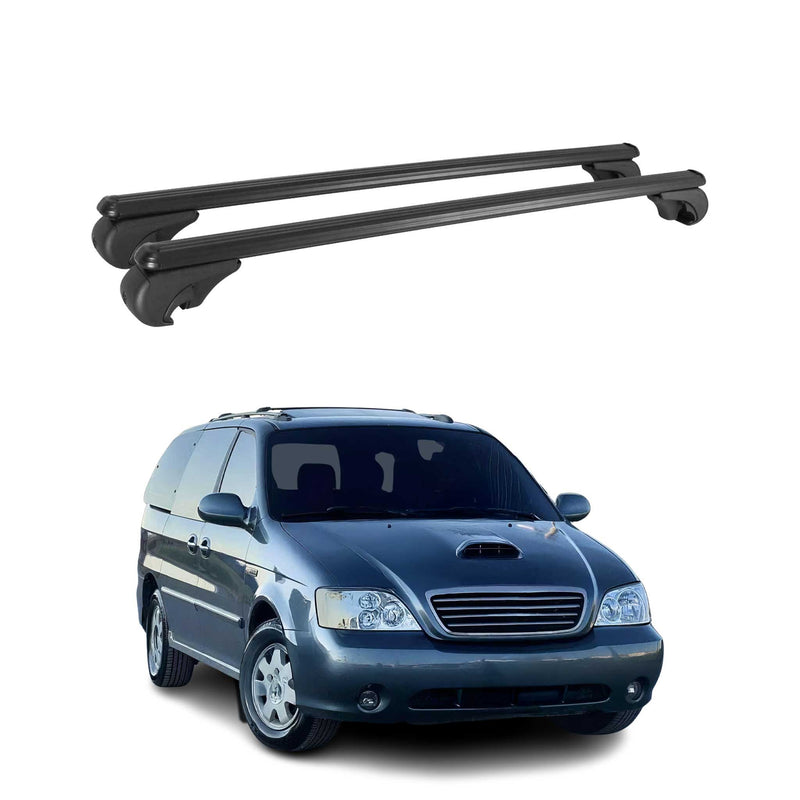 Barres de toit Transversales pour Kia Carnival 1998-2005 Aluminium Noir