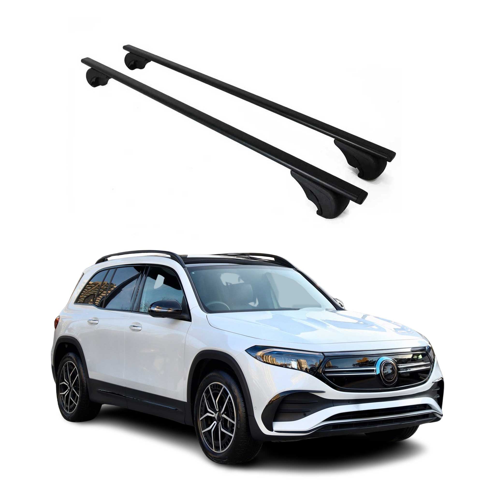 Barres de toit Transversales pour Mercedes EQB 2020-2026 Fer Noir