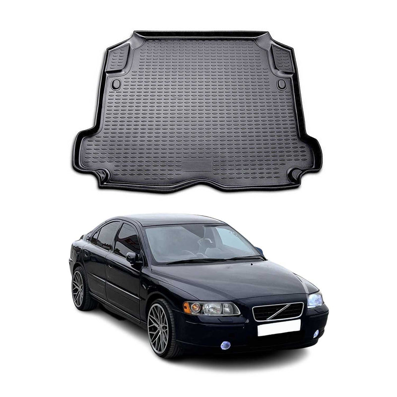 Tapis de Coffre pour Volvo S60 2001-2009 SD en caoutchouc TPE 3D Noir 1Pcs
