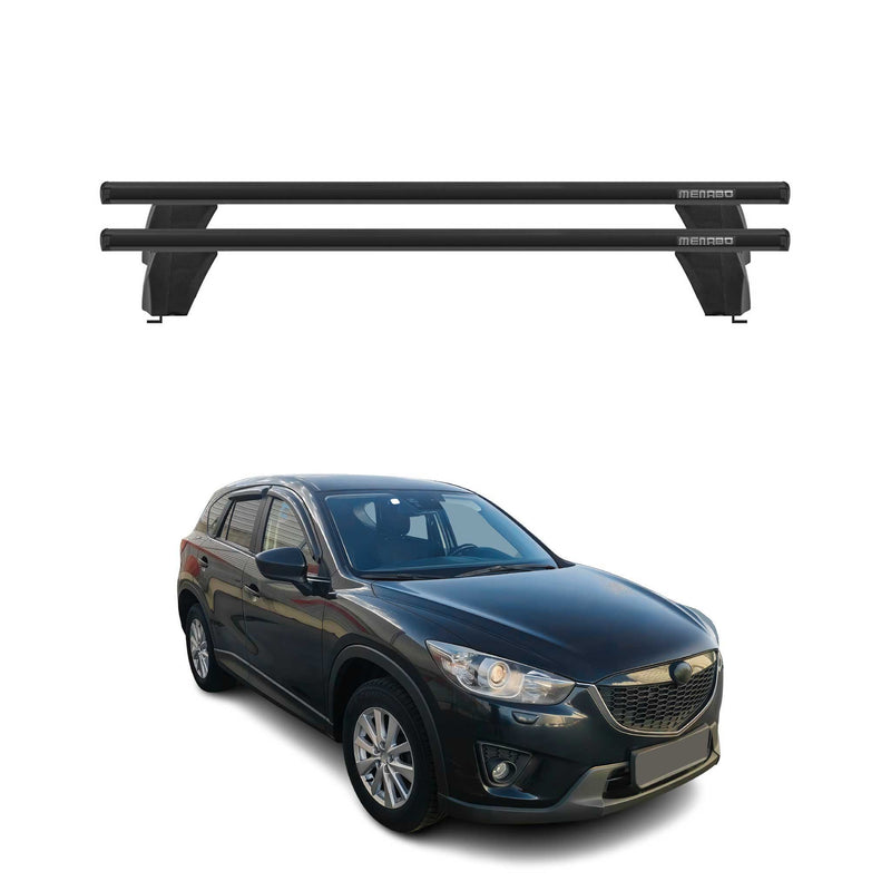 Menabo Barres de toit Transversales pour Mazda CX-5 2015-2017 Noir ABE 2x