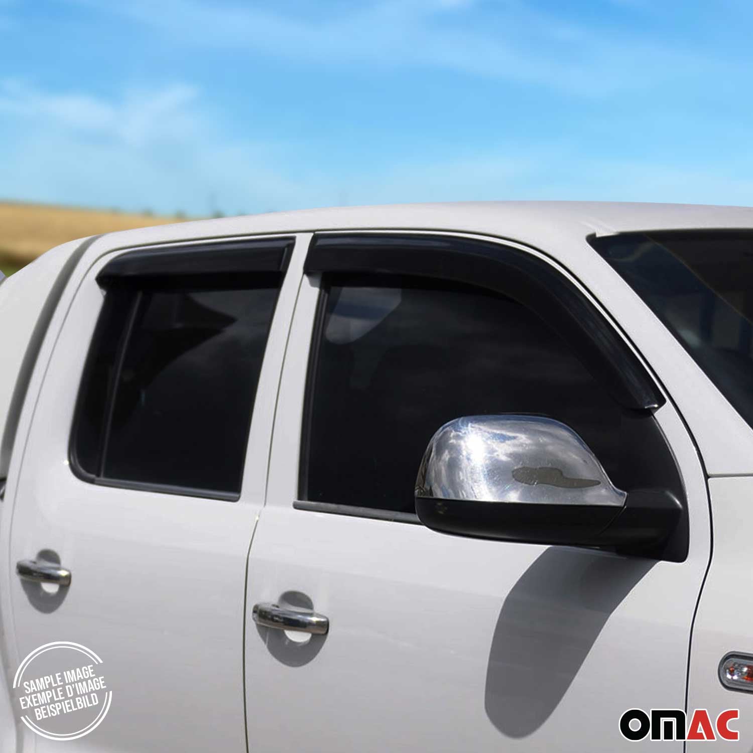 Déflecteurs de Vent pluie d'air pour VW Amarok 2010-2020 en Acrylique Noir