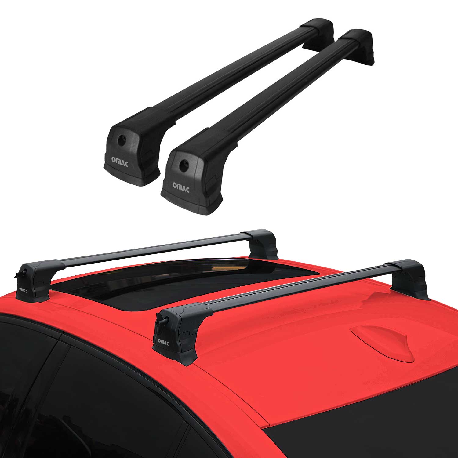 Barres de toit transversales pour Mercedes EQC N293 2019-2023 Aluminium Noir