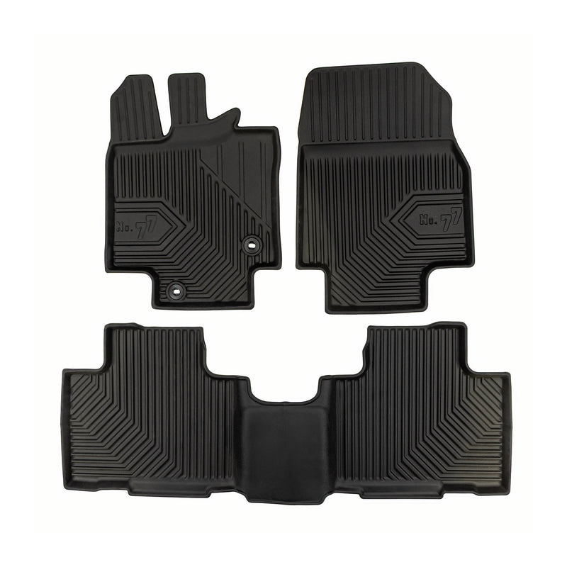 Tapis de Sol de Voiture No.77 pour Toyota Highlander IV 2019-2025 TPE Noir 3Pcs