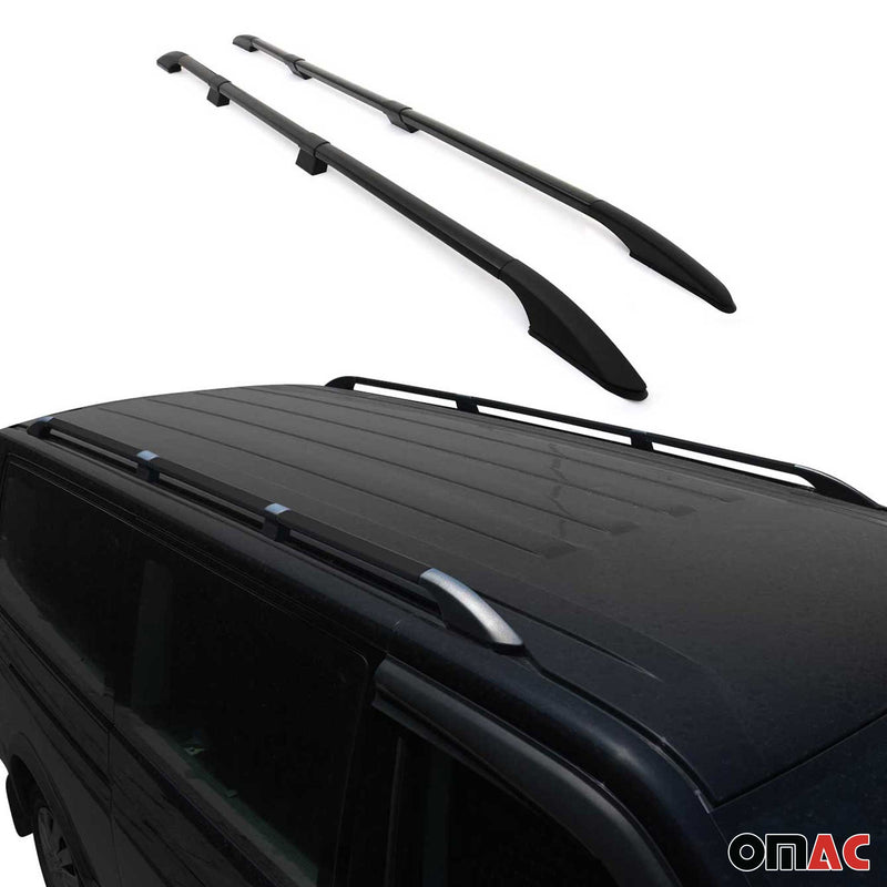 Barres de toit longitudinales pour VW Caddy 2003-2015 L2 Aluminium Noir