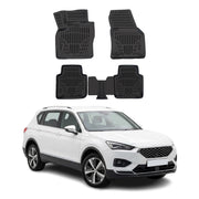 Tapis de sol pour Seat Tarraco 2018-2024 Noir 3D en Caoutchouc TPE 4Pcs