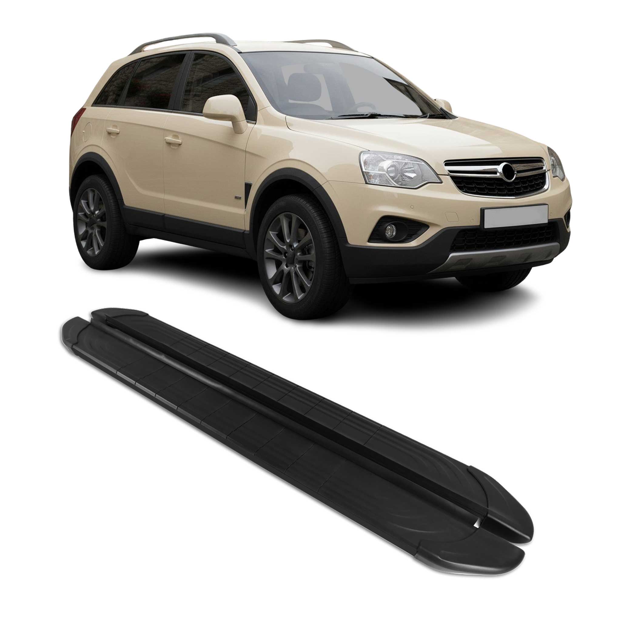 Marchepieds Latéraux pédale pour Opel Antara 2006-2015 2Pcs Aluminium Noir