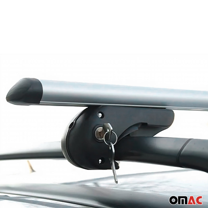 Barres de toit pour Mercedes C Klasse S203 Kombi 2000-2007 90kg Alu Gris