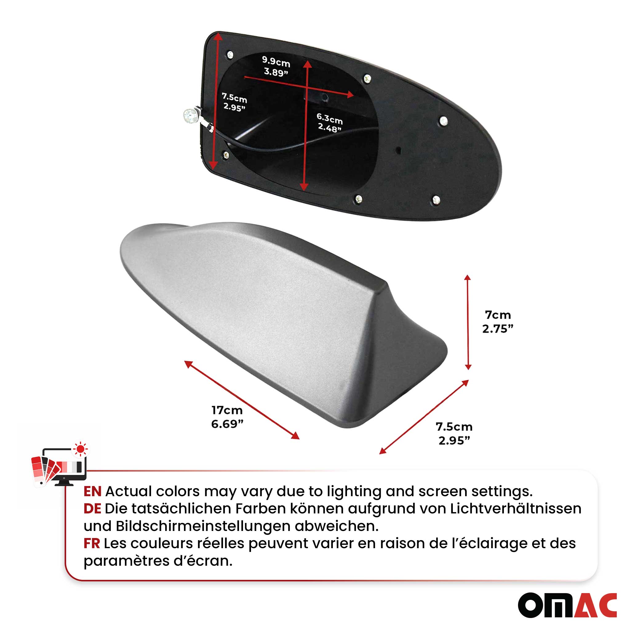 Antenne De Toit Aileron Requin pour Ford Focus Radio AM/FM Gris