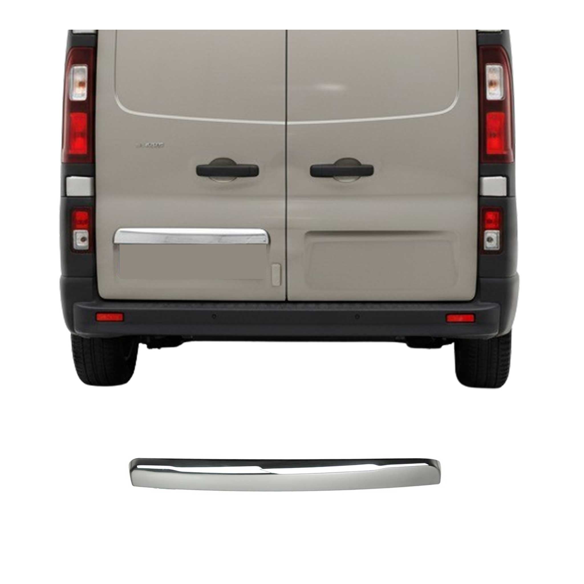 Garniture de Hayon Coffre pour Opel Vivaro III 2014-2019 acier inoxydable