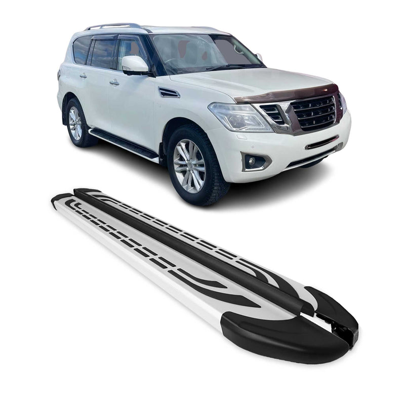 Marchepieds Latéraux pédale pour Nissan Patrol 2010-2024 Aluminium Gris 2Pcs