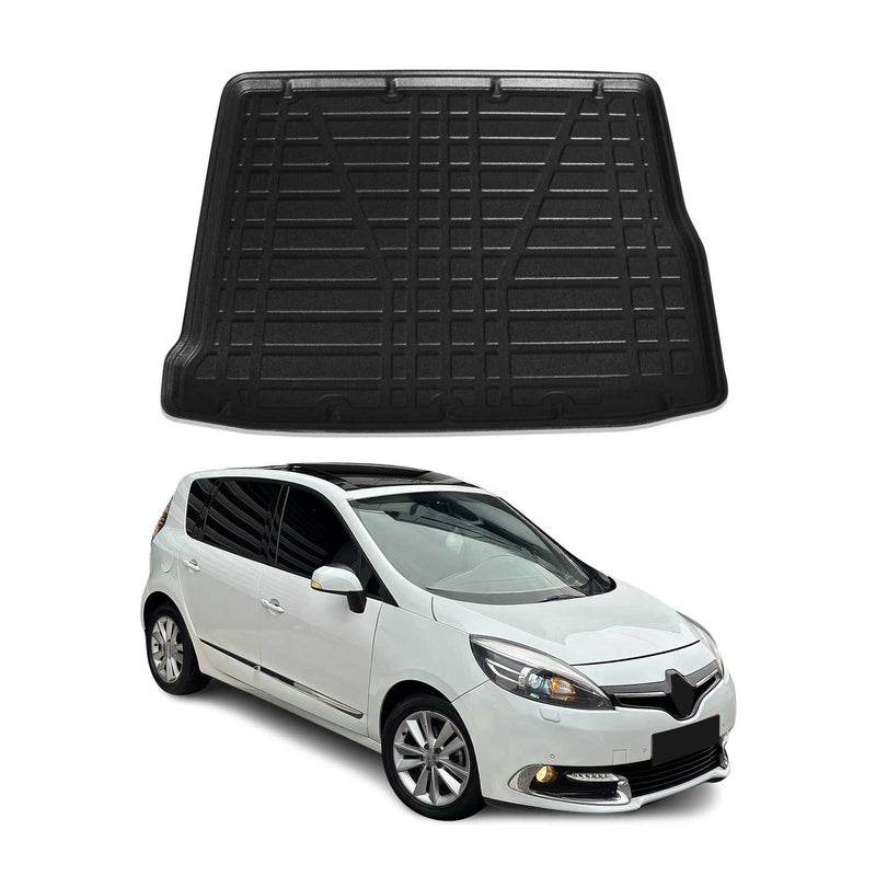 Tapis de Coffre pour Renault Scenic 2013-2022 en TPE Noir