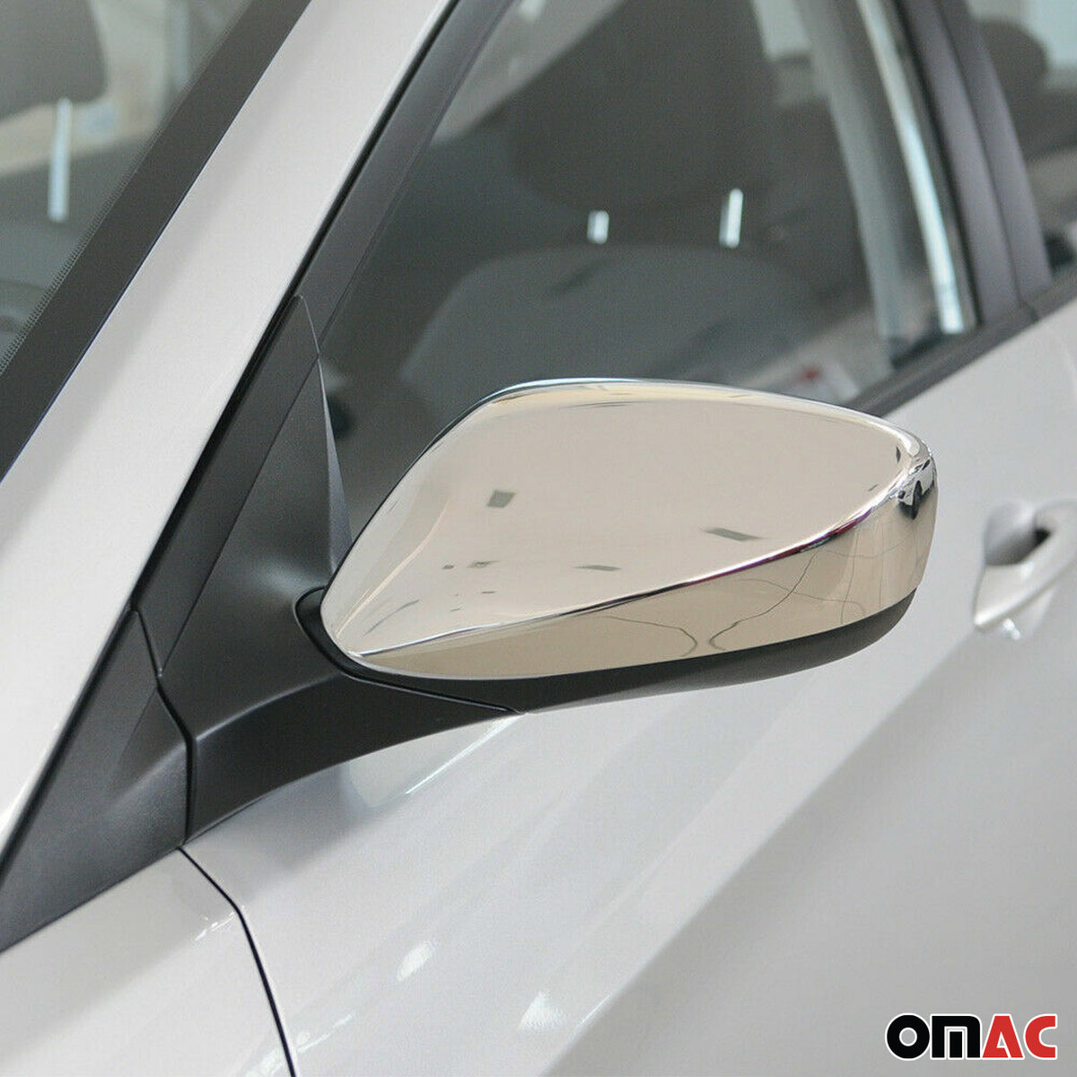 Coques de Rétroviseurs pour Hyundai Veloster 2012-2017 en Acier Chromé Argent